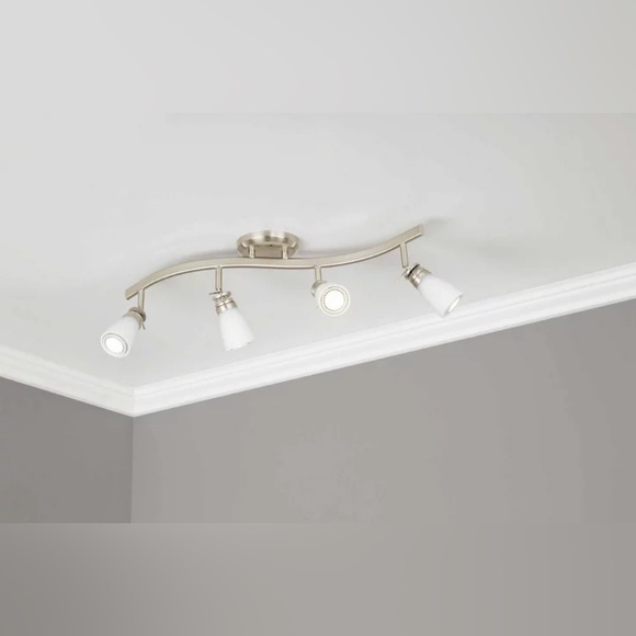 4-Light Traditional Track Lighting Set, Satin Nickel - Picture 14 of 14